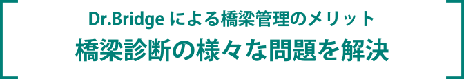 橋梁診断の様々な問題を解決